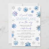 Eenvoudig kerstblauw klein sneeuwvlok Baby shower Kaart (Voorkant)
