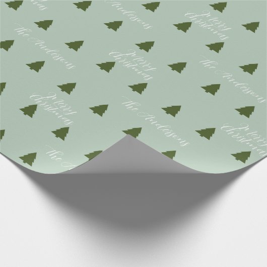 Eenvoudig kerstboom monogram inpakpapier (Hoek)