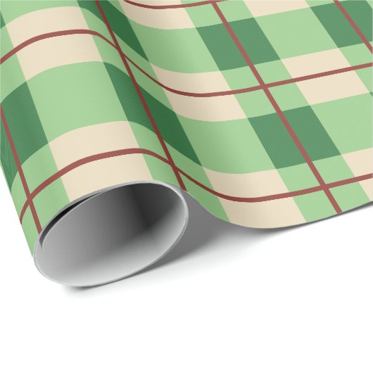 Eenvoudig kerstcadeau rood en groen gecheckt cadeaupapier (Rol Hoek)