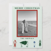 Eenvoudig kerstfeest feestdagenkaart (Voorkant)