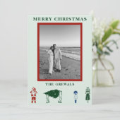 Eenvoudig kerstfeest feestdagenkaart (Staand voorkant)