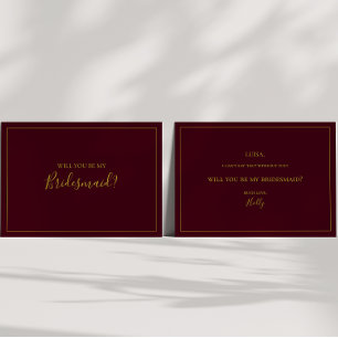 Eenvoudig kerstfeest   Red Bridesmaid-conceptkaart Kaart