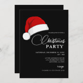 Eenvoudig Kerstman Hat Script Kerstfeest Kaart (Voorkant / Achterkant)