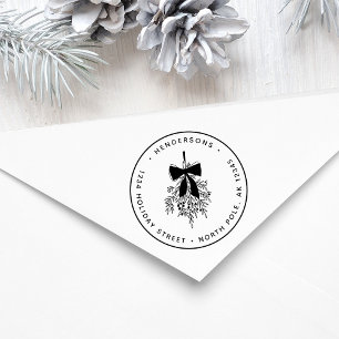 Eenvoudig kerstmaretak retouradres zelfinktende stempel