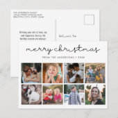 Eenvoudig kerstminimalistisch script 8 Foto Feestdagenkaart (Voorkant / Achterkant)