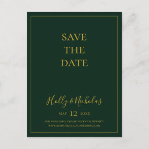 Eenvoudig Kerstmis Groene "Save The Date" ansich Uitnodiging Briefkaart