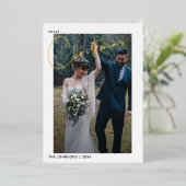 Eenvoudig kerstscript bruiloft foto folie feestdagenkaart (Staand Voorkant)