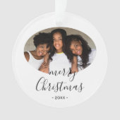 Eenvoudig kerstscript foto-versiering ornament (voorkant)