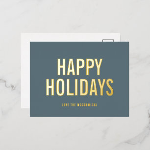 Eenvoudig kersttand Blue Prettige feestdagen Gold