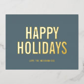 Eenvoudig kersttand Blue Prettige feestdagen Gold (Voorkant)