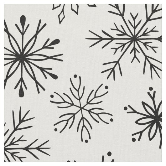 Eenvoudig kerstzwart wit Snowflakes patroon Stof (Close Up)