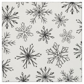 Eenvoudig kerstzwart wit Snowflakes patroon Stof (Swatch)