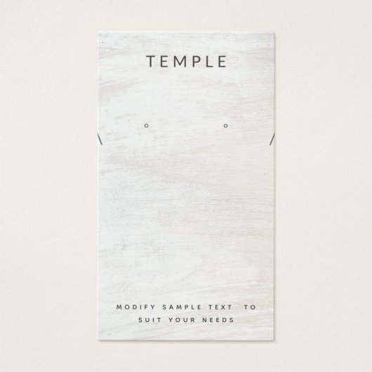 Eenvoudig Ketting met wit hout Visitekaartje (Voorkant)