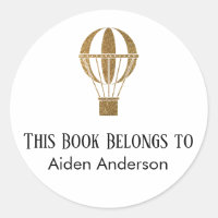 Eenvoudig Kind Baby Goud Hete Luchtballon Boekplaa