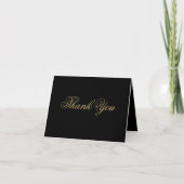 Eenvoudig klassiek chique script Elegant zwart en  Bedankkaart (Voorkant)