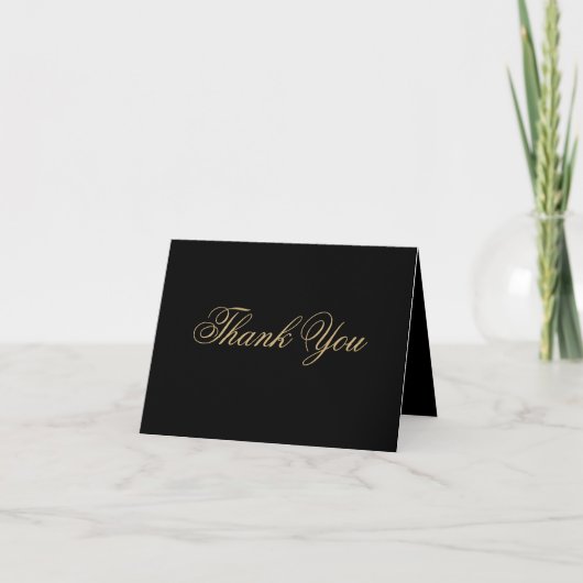 Eenvoudig klassiek chique script Elegant zwart en  Bedankkaart (Voorkant)