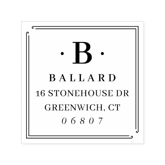 Eenvoudig Klassiek Kierplein-monogram retouradres Zelfinktende Stempel (Design)