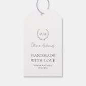 Eenvoudig klassiek monogram krans Elegant Cadeaulabel (Voorkant)