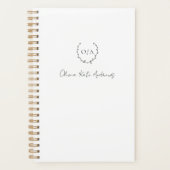 Eenvoudig klassiek monogram krans Elegant Planner (Voorkant)