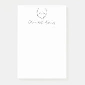 Eenvoudig klassiek monogram krans Elegant Post-it® Notes (Voorkant)