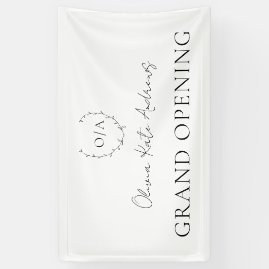 Eenvoudig klassiek monogram krans Elegant Spandoek (Verticaal)