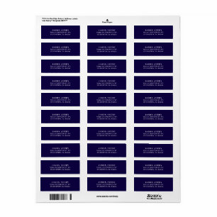 Eenvoudig Klassiek NavyBlauw Retouradres Tekst Geb Etiket