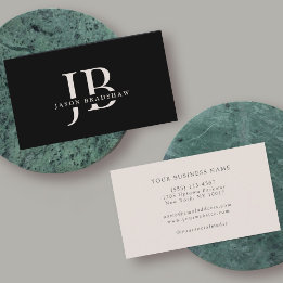 Eenvoudig Klassiek Professioneel Monogram en Naam Visitekaartje