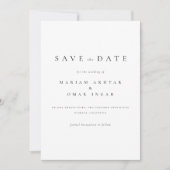 Eenvoudig Klassiek Script Zwart-wit bruiloft Save The Date (Voorkant)