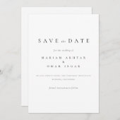 Eenvoudig Klassiek Script Zwart-wit bruiloft Save The Date (Voorkant / Achterkant)