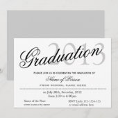 Eenvoudig, klassiek, stijlvol afstuderen kaart (Voorkant / Achterkant)