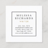 Eenvoudig Klassiek Wit Vierkante Visitekaartje (Achterkant)