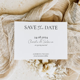 Eenvoudig Klassiek Zwart-wit Save the Date