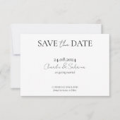Eenvoudig Klassiek Zwart-wit Save the Date (Voorkant)