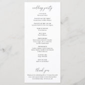 Eenvoudig Klassieke witte legante bruiloft Programma (Achterkant)