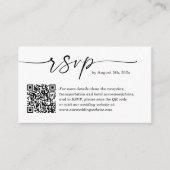 Eenvoudig kleine bruiloft RSVP Website QR Code Informatiekaartje (Voorkant)