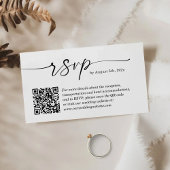 Eenvoudig kleine bruiloft RSVP Website QR Code Informatiekaartje