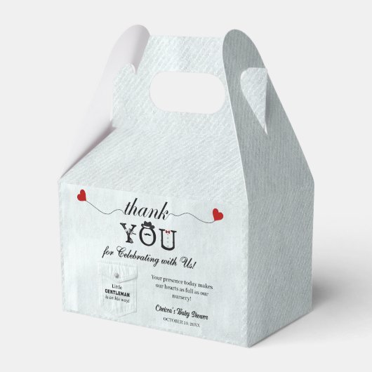 Eenvoudig kleine heer Baby shower Dank u Schattige Bedankdoosjes (Voorkant Zijde)