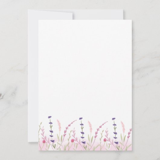 Eenvoudig Kleine Wildflower Garden Baby shower Bedankkaart (Achterkant)