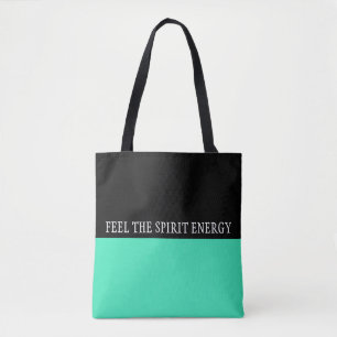 Eenvoudig kleuren MINT en jouw tekst Tote Bag