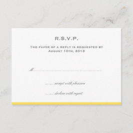 Eenvoudig kleurengrens gele trouwreactie rsvp reac