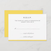 Eenvoudig kleurengrens gele trouwreactie rsvp reac (Voorkant / Achterkant)