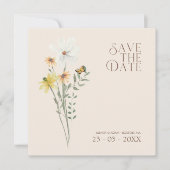 Eenvoudig kleurig bloemenhuwelijk save the date (Voorkant)