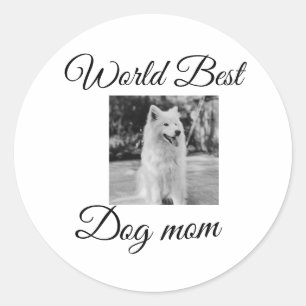 Eenvoudig kleurig dier voeg de naam van een foto-h ronde sticker
