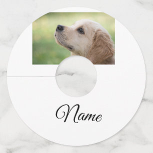 Eenvoudig kleurig dier voeg naamfoto's toe op aang wijnglaslabel