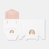 Eenvoudig kleurig eerstejaars roze goud bedankdoosjes (Uitgevouwen)