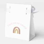 Eenvoudig kleurig eerstejaars roze goud bedankdoosjes (Achterkant)