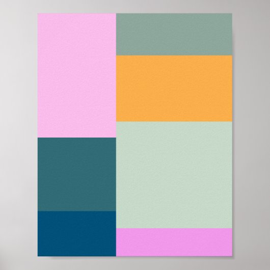 Eenvoudig kleurig patchwork-ontwerp voor geometris poster (Voorkant)