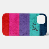 Eenvoudig kleurig Stripes-patroon Textiemonogram Case-Mate iPhone Case (Achterkant (horizontaal))