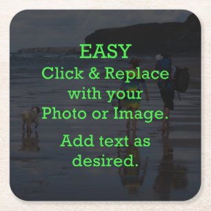 Eenvoudig klikken en Afbeelding vervangen om je ei Vierkante Kartonnen Onderzetter