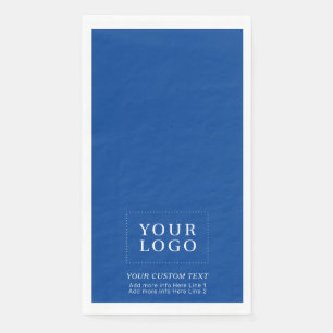 Eenvoudig Koninklijk Blauw Aangepast Zakelijk Logo Servet